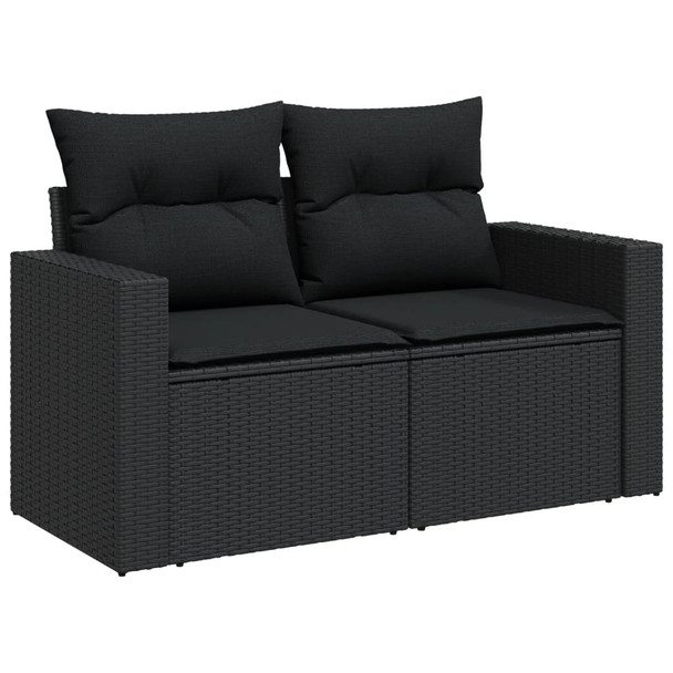 8-dijelni set vrtnih sofa od poliratana s jastucima crni 3256363