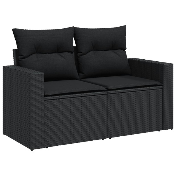 9-dijelni set vrtnih sofa s jastucima crni od poliratana 3256377
