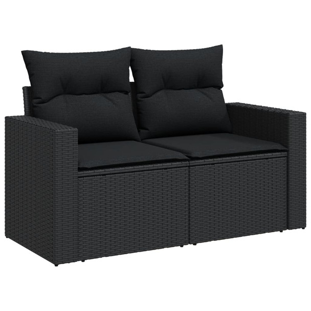 9-dijelni set vrtnih sofa s jastucima crni od poliratana 3256412