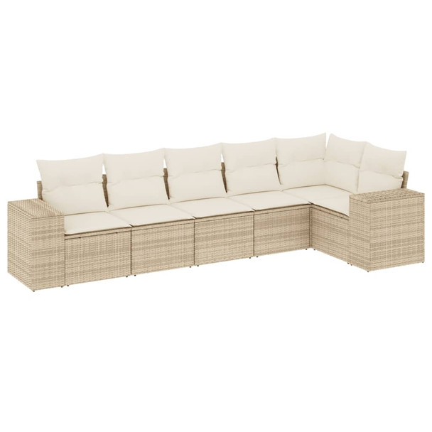 6-dijelni set vrtnih sofa s jastucima bež od poliratana 3254925