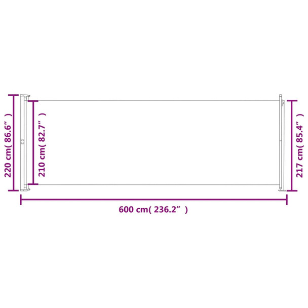 Uvlačiva bočna tenda za terasu 220 x 600 cm smeđa 317981