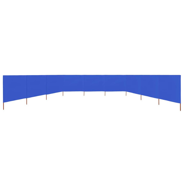 Vjetrobran s 9 panela od tkanine 1200 x 160 cm azurno plavi 47203