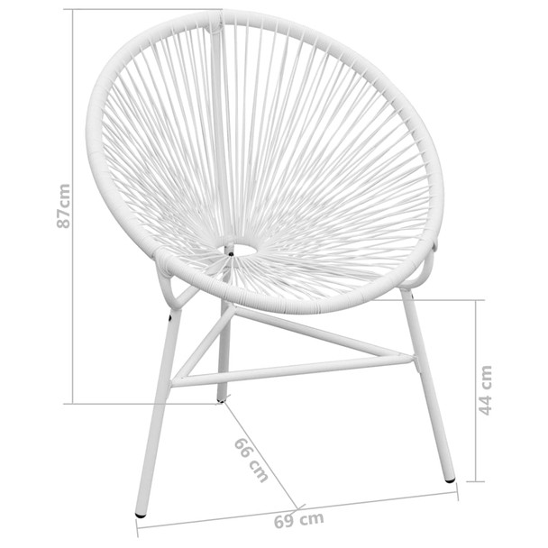 Vrtna okrugla stolica poliratan bijela