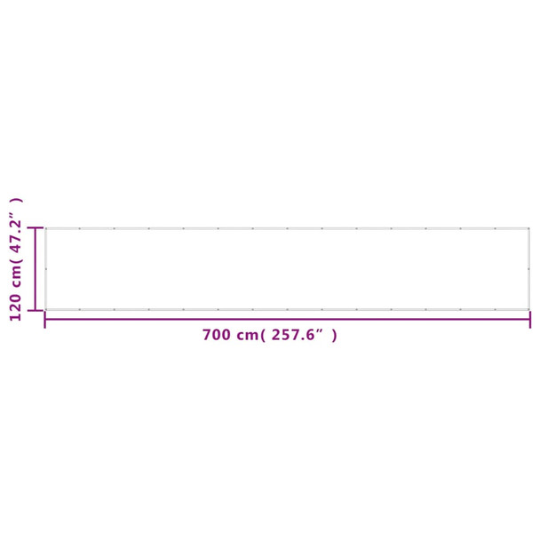 Balkonski zaslon antracit 120x700 cm 100 % poliester Oxford 4000060