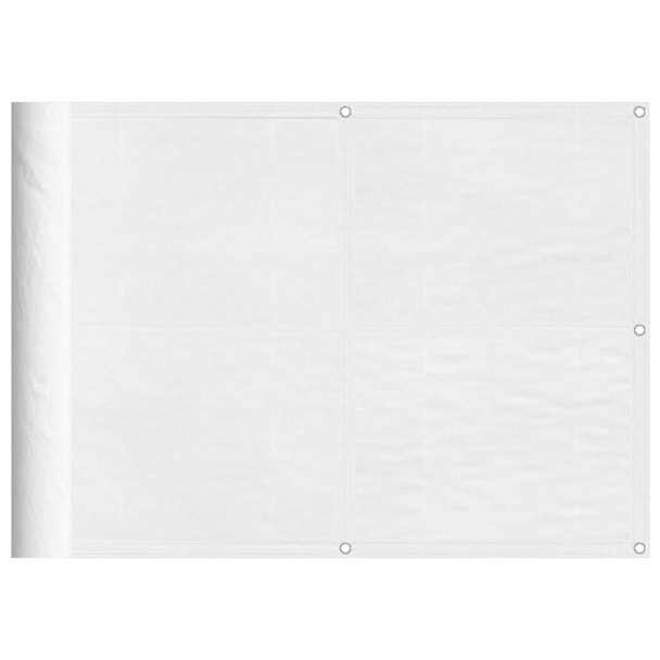 Balkonski zaslon bijeli 75 x 700 cm 100 % poliester Oxford 4000088