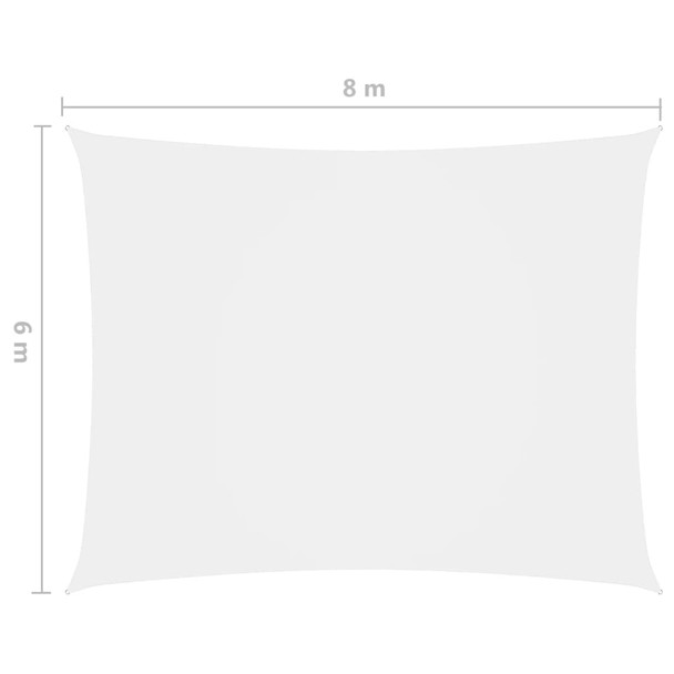 Jedro protiv sunca od tkanine Oxford pravokutno 6 x 8 m bijelo 135278