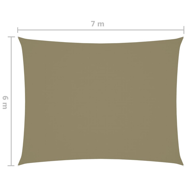 Jedro protiv sunca od tkanine Oxford pravokutno 6 x 7 m bež 135167