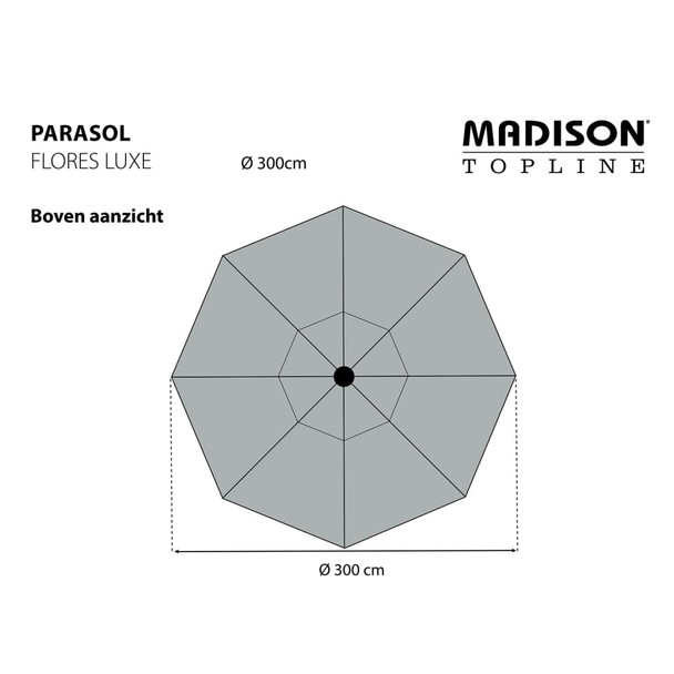 Madison suncobran Flores Luxe 300 cm okrugli boja kadulje 423700