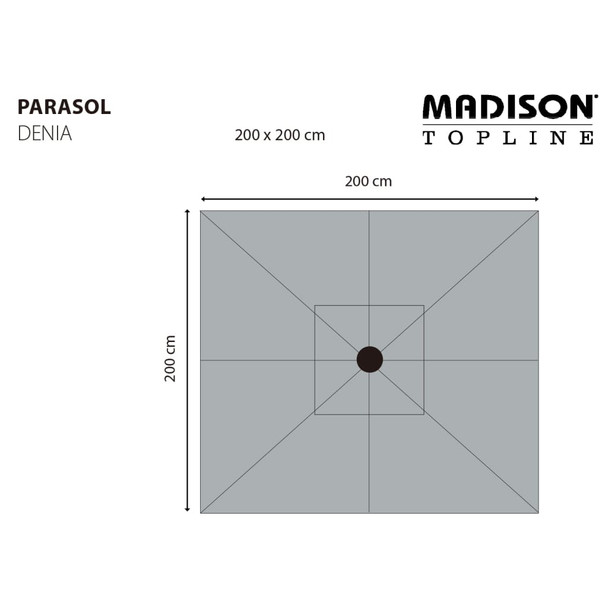 Madison suncobran Denia 200 x 200 cm zeleni 447150