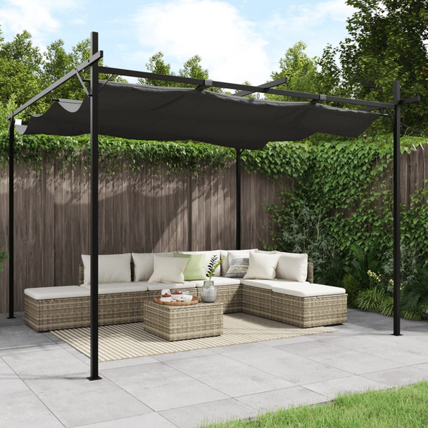 Pergola s pomičnim krovom antracit 295 x 292 x 230 cm 360116