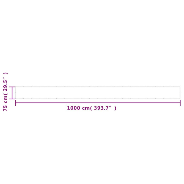 Balkonski zaslon tamnozeleni 75x1000 cm 100 % poliester Oxford 4000258