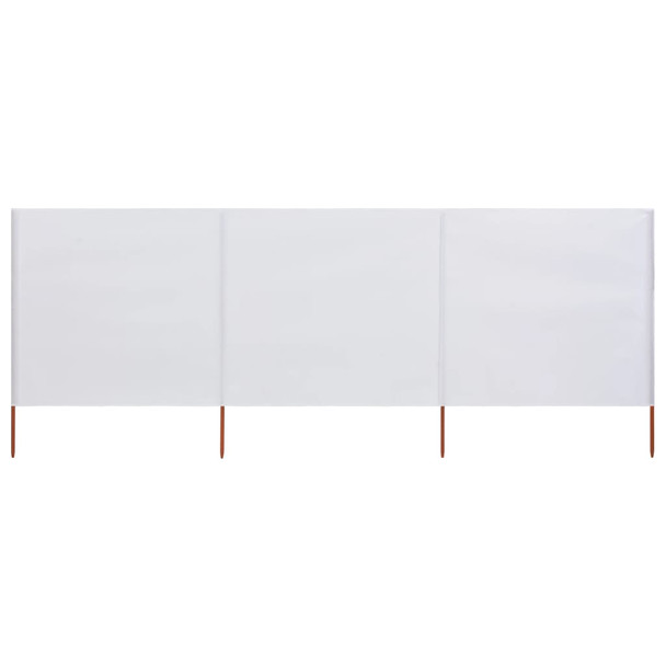 Vjetrobran s 3 panela od tkanine 400 x 160 cm pješčano bijeli 47148