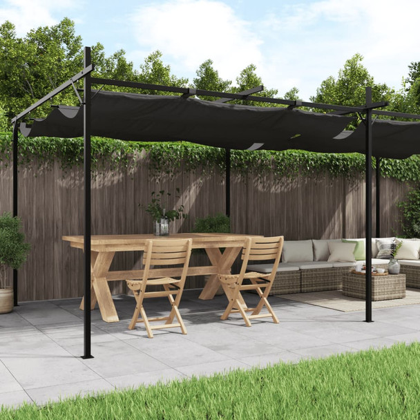 Pergola s pomičnim krovom antracit 589x292x230 cm 360122