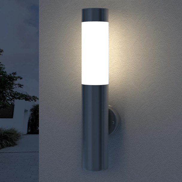 Dvije vodootporne zidne lampe od nehrđajućeg čelika 11 x 35 cm