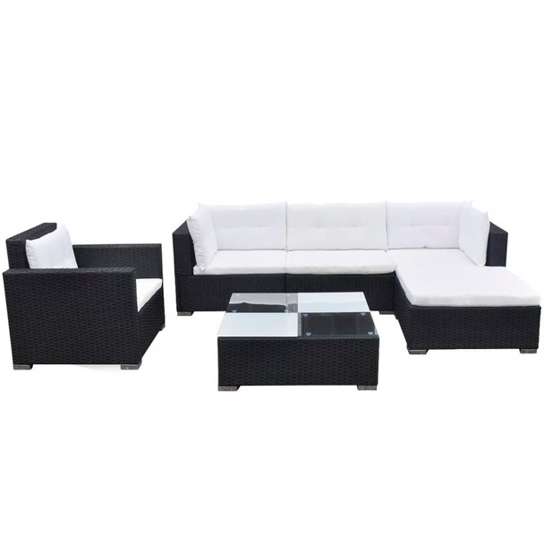 Vrtni Sofa Set 17 Kom Poli Ratan Crni