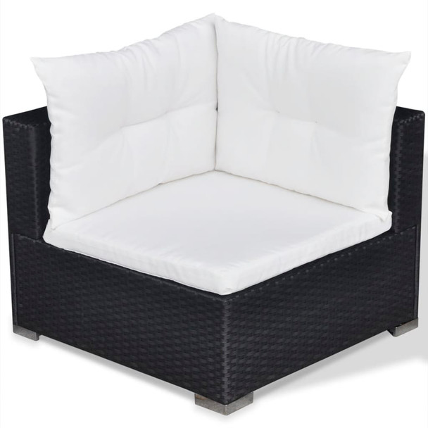 Vrtni Sofa Set 17 Kom Poli Ratan Crni