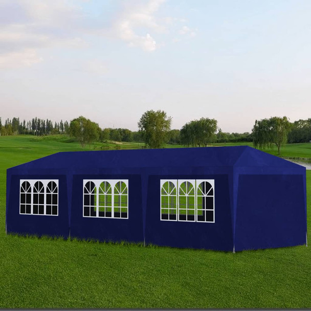Šator za zabave 9 x 3 x 2,5 m Plavi 8 zidova