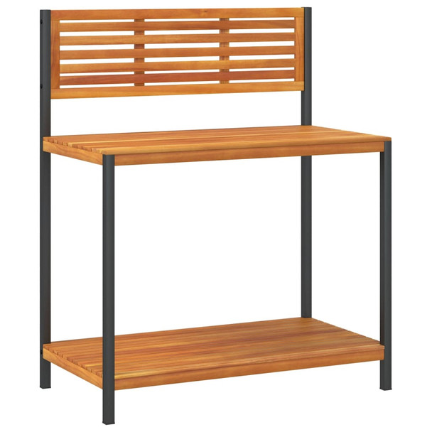 Vrtni radni stol 90x50x110 cm masivno bagremovo drvo i čelik n.p