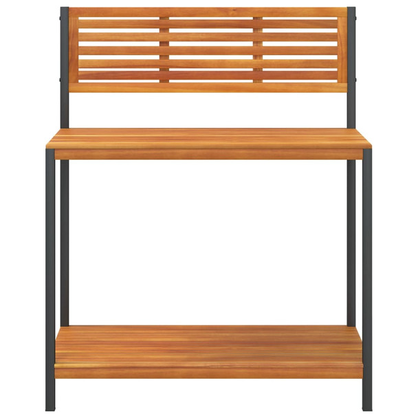 Vrtni radni stol 90x50x110 cm masivno bagremovo drvo i čelik n.p