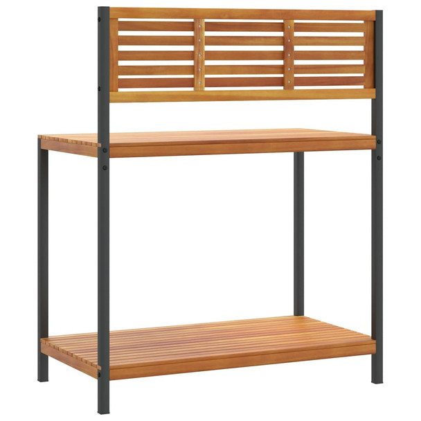 Vrtni radni stol 90x50x110 cm masivno bagremovo drvo i čelik n.p