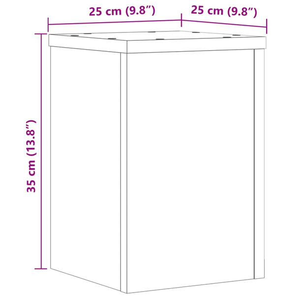 Stalci za biljke 2 kom boja hrasta 25x25x35 cm drveni n.p
