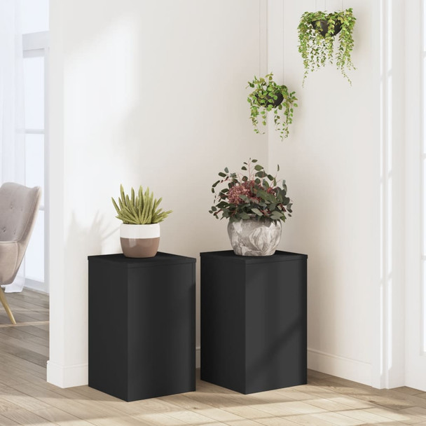 Stalci za biljke 2 kom crni 30x30x50 cm konstruirano drvo n.p