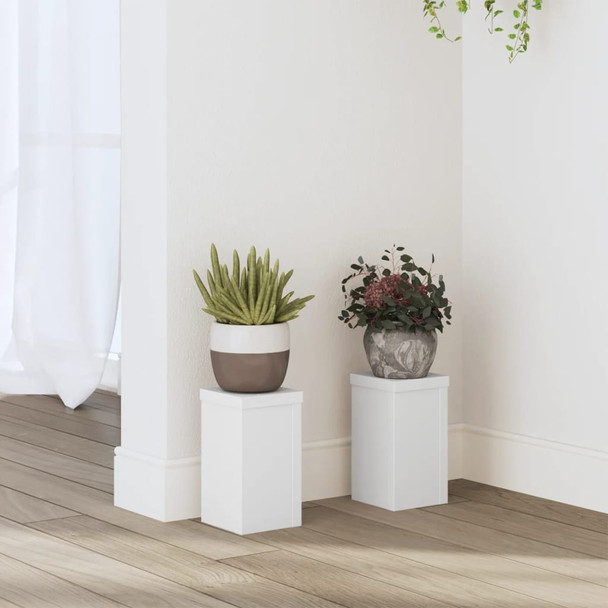 Stalci za biljke 2 kom bijeli 10x10x18 cm konstruirano drvo n.p