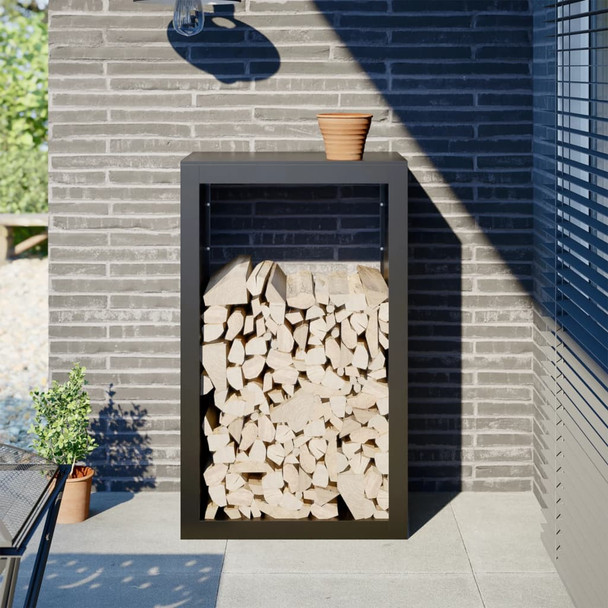 Stalak za drva za ogrjev crni 60x40x100 cm čelični n.p