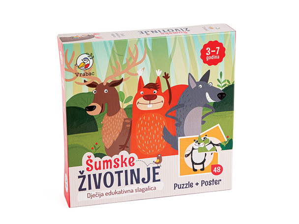 Puzzle Fun 48, Šumske životinje, Vrabac