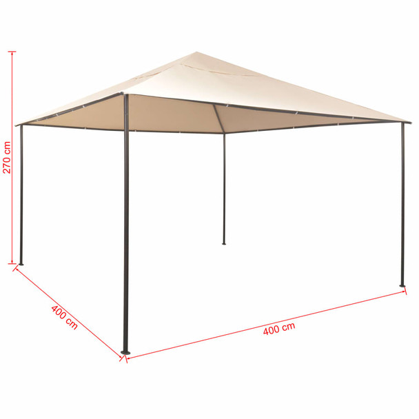 Sjenica/Paviljon/Šator s Pokrovom 4x4 m Čelični Bež