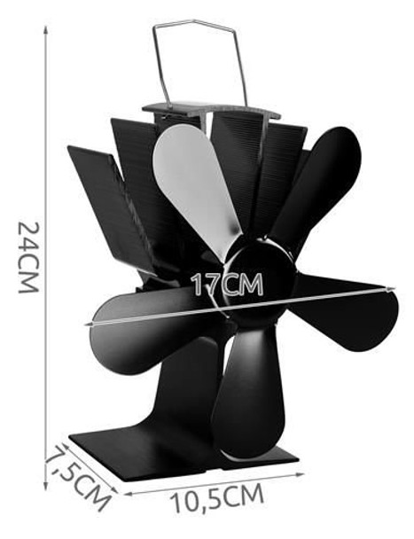 Ventilator za kamin s 5 lopatica