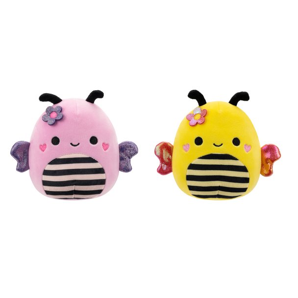 SQU: Squishmallows 20 cm - Parovi - Žuti bumbar Sunny i roza bumbar Leonie