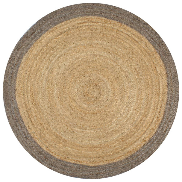 Ručno rađeni tepih od jute sa sivim rubom 120 cm