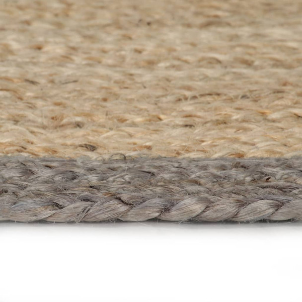 Ručno rađeni tepih od jute sa sivim rubom 120 cm