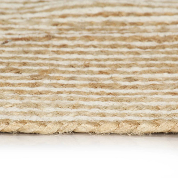 Ručno rađeni tepih od jute sa spiralnim uzorkom bijeli 150 cm