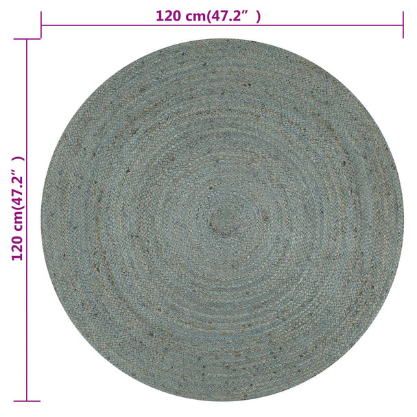 Ručno rađeni tepih od jute okrugli 120 cm maslinastozeleni