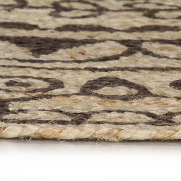 Ručno rađeni tepih od jute s tamnosmeđim uzorkom 90 cm