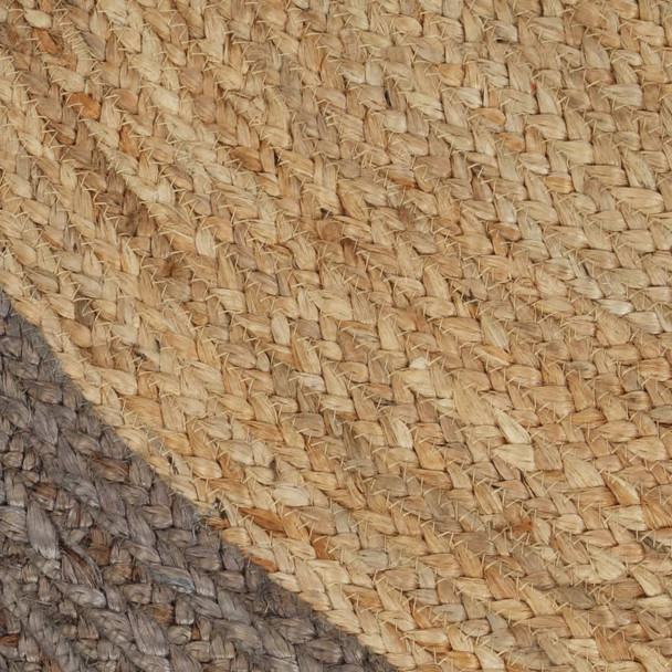 Ručno rađeni tepih od jute sa sivim rubom 240 cm