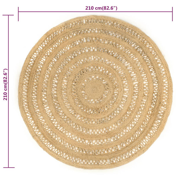 Ručno rađeni pleteni tepih od jute 210 cm
