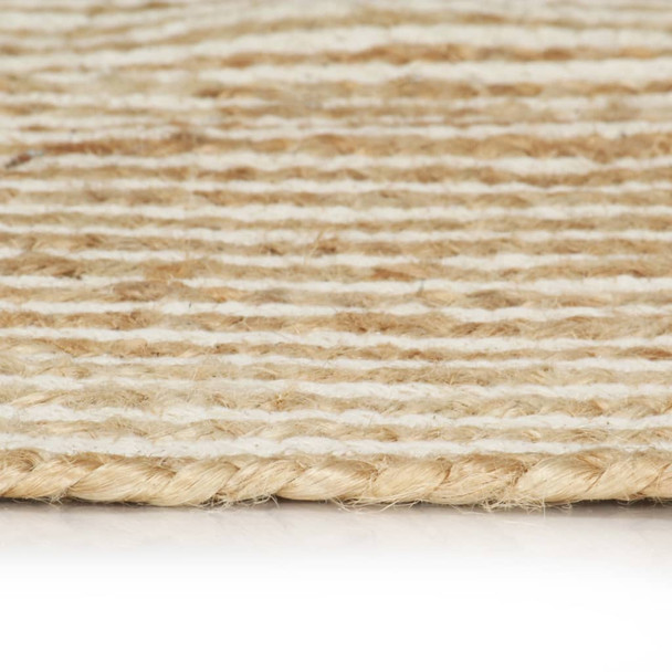 Ručno rađeni tepih od jute sa spiralnim uzorkom bijeli 90 cm