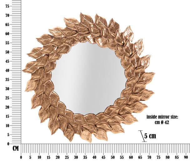 Zidno Ogledalo Glam Petal Rame Cm Ø 73x5
