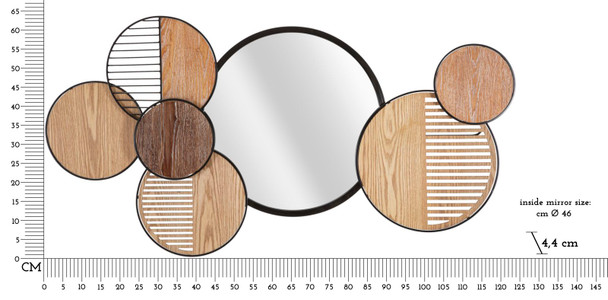 Zidno Ogledalo Woody Cm 123,2x4,4x63,5