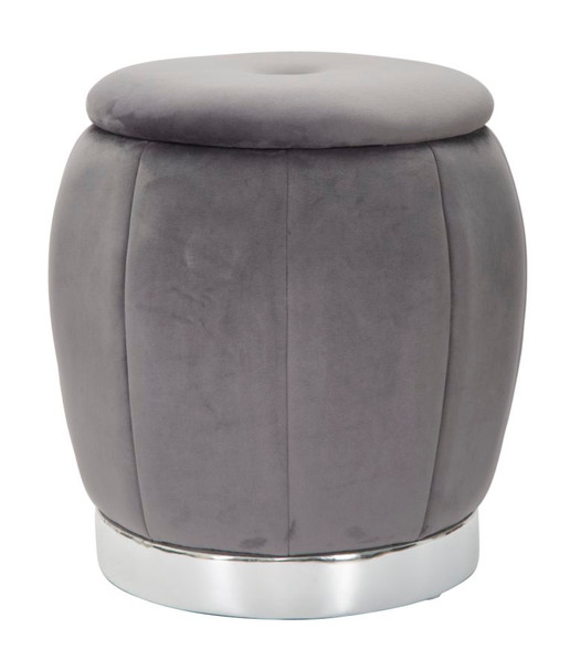 Puff/Sprema Paris Grigio/Srebrni Cm Ø 43x43