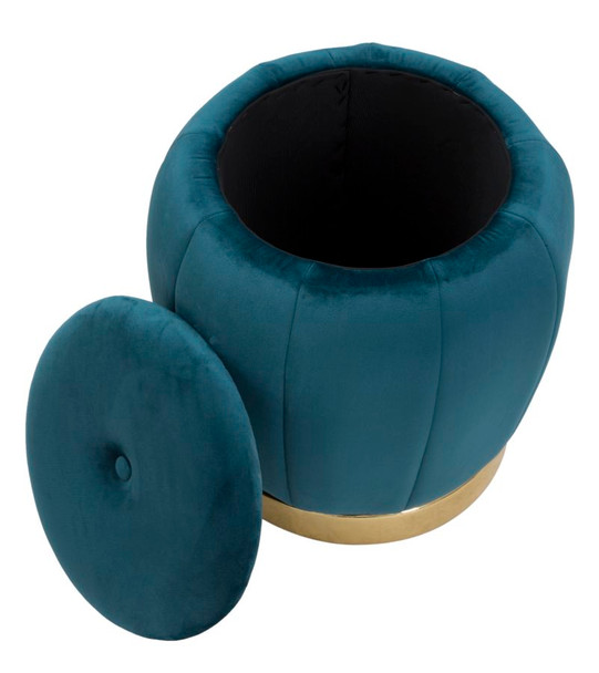 Taburet Za Odlaganje Paris Teal/Gold Cm Ø 43x43