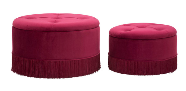 Puff/Storage Lines Novi Par Bordeaux Cm Ø 71x41-55x33