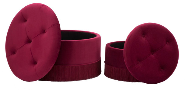Puff/Storage Lines Novi Par Bordeaux Cm Ø 71x41-55x33