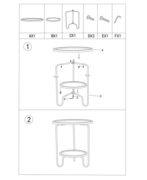 Stol Arex 2 Polica Cm Ø 48x54,5
