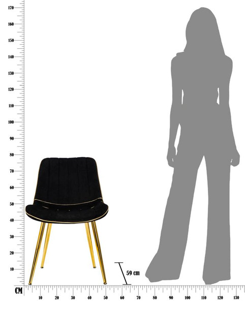 Stolica Paris Nera/Gold Set 2kom Cm 51x59x79