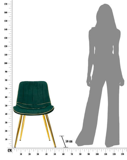 Stolica Paris Verde/Gold Set 2kom Cm 51x59x79