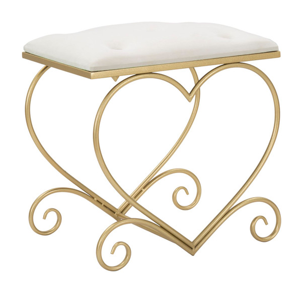 Taburet Srce Crema Cm 50x37,5x51,5